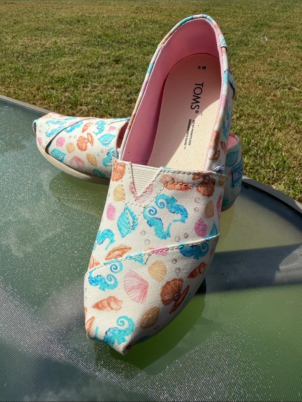 TOMS Canvas Slip-On Shoes in Seashell Print